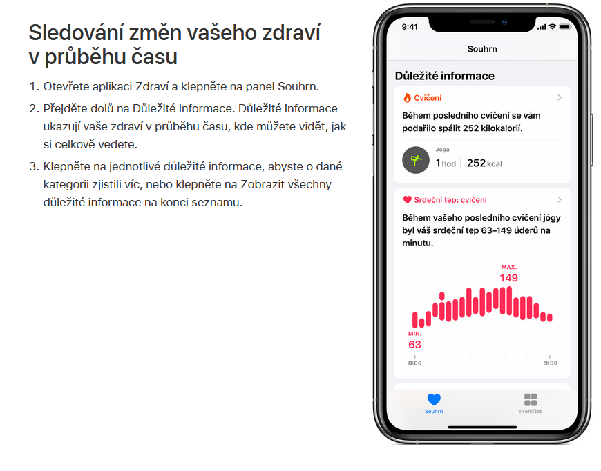 Apple Zdraví - monitoring pro iPhone