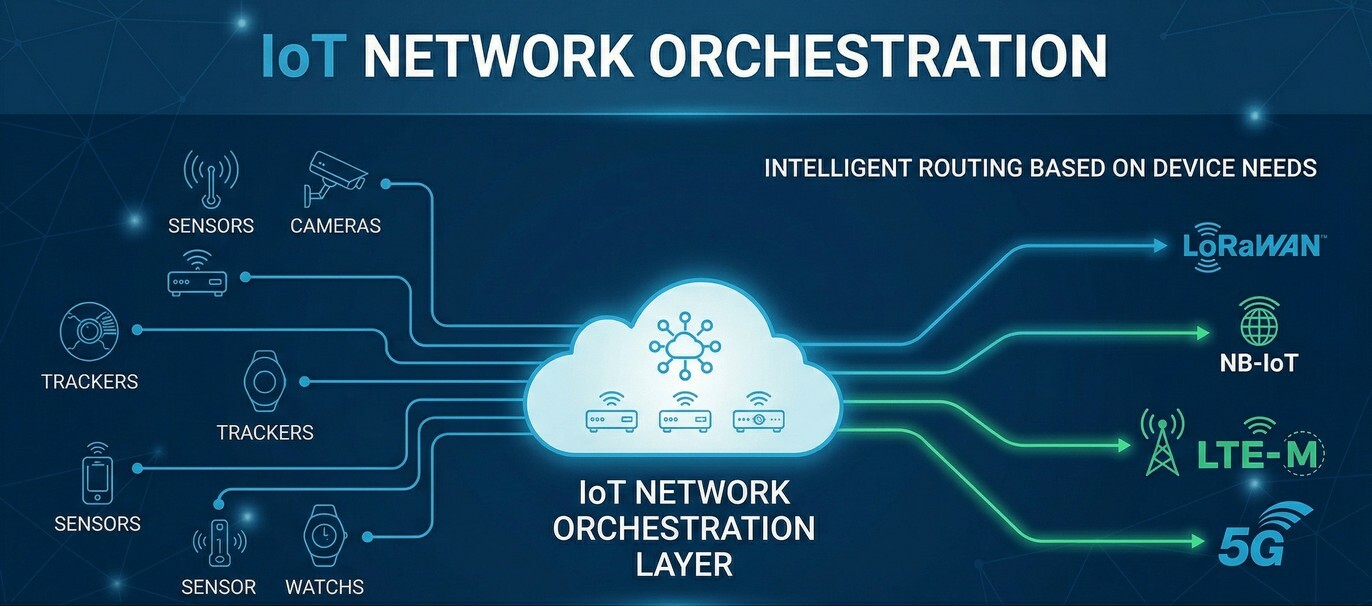Schéma orchestrace IoT sítí
