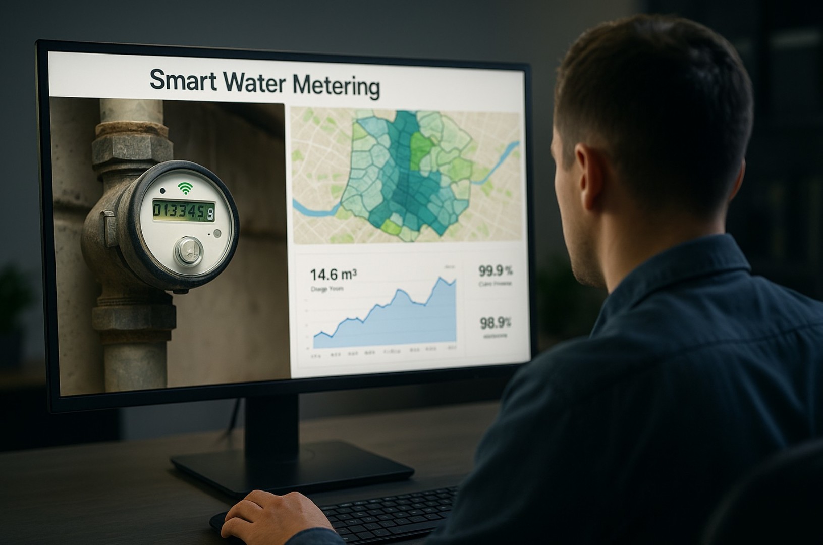 IoT odečty vodoměrů na dálku - ilustrační obrázek