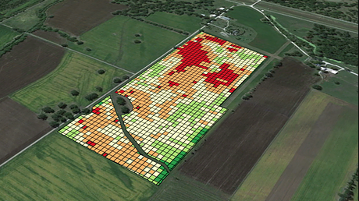 Aplikační mapa z reálného prostředí. Zdroj: agdata.cz